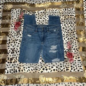 ✧ American eagle high waisted skinny jeggings ripped jeans ✧